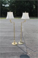 A Pair of Brass Baldwin Floor Lamps