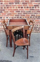 Unusual 5 pc. Display Table with 4 Chairs