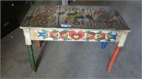 Early Paint Decorated Wooden Bench / Table