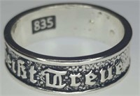 835 stamped ring size 12.5