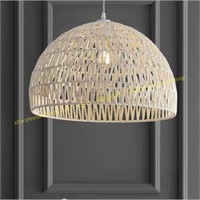 JONATHAN Y Campana 20 in. Woven Rattan Dome LED