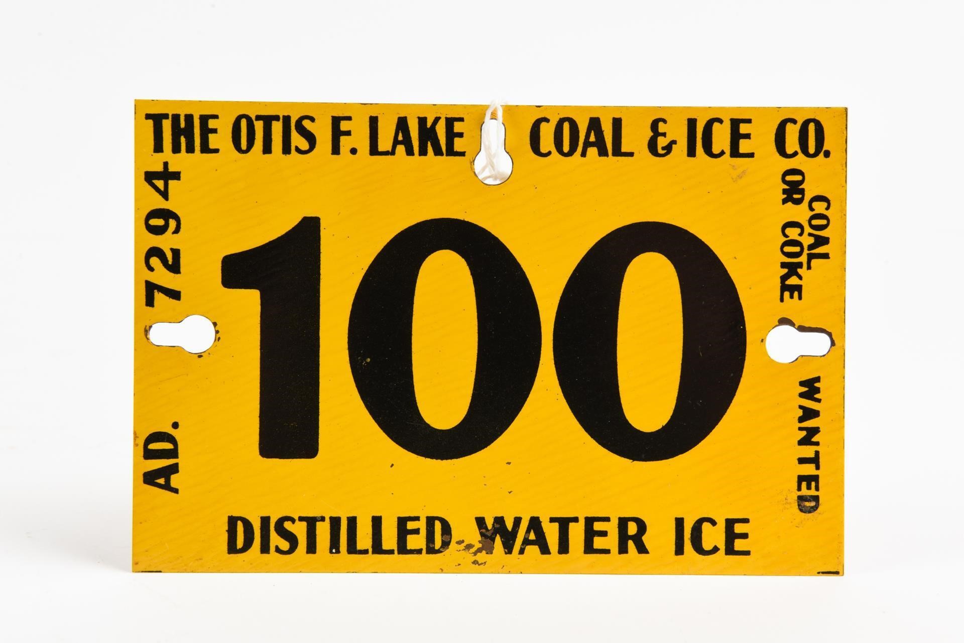 OTIS F. LAKE COAL & ICE CO. 50-100 ORDER D/S SIGN