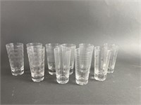 10 Etched Shooter Glasses