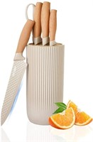 Kitchen Knife Set, 6-Piece Khaki Cooking Knife Set