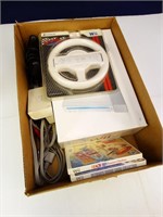 Nintendo Wii Game System w/ Games & Driving Wheel