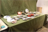 Assorted Button Collection & Collectible Plates