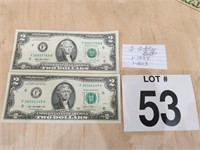 2-$2 BILLS 1-1995 & 1-2013