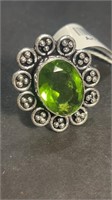 Peridot German Silver Ring