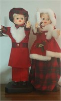 Animated boy and girl Christmas dolls approx 24