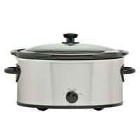 Mainstays 6 Quart Oval Slow Cooker  Stainless Stee