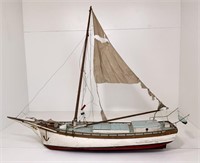 Sail boat model - wooden with iron fittings,