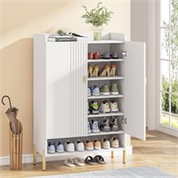 Tribesigns 6-Tier Shoe Cabinet  White