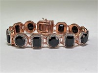 Sterling/Copper Black Onyx Bracelet (STS) 30 Gr
