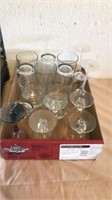 Wine glasses with drinking glasses