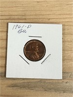 1961 D Lincoln Penny Brilliant Uncirculated Coin