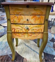 11 - PAINTED 3-DRAWER JEWELRY CHEST