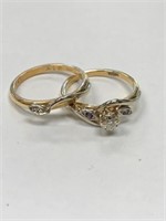 Police Auction: 14 Kt Gold Diamond Ring & Keeper