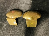 Brass Clam Shell Style Bookends