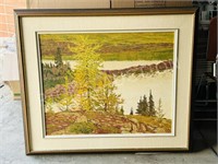 Larches, Rock Isle Lake painting by Gil Flodberg