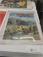VINTAGE "MEN WANTED FOR THE ARMY" POSTER