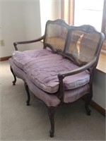 French Style Cane Back Settee / Love Seat