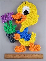 Melted Plastic Popcorn Duck 17 & 1/2" H