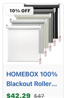 HOMEBOX 100% Blackout Roller Window Shades