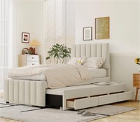 Twin Size Upholstered Platform Bed - Incomplete