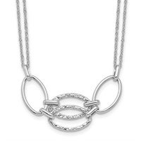 14K White Gold Double Strand Link Necklace