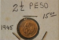 1945 Mexican Gold Pesos