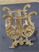 Cast Metal Lyre Magazine Holder