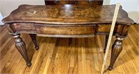 Sofa table, Colonial burl veneer
