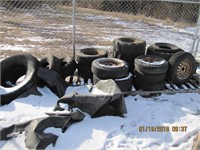 Long pallet tires w/wheels &tires, rubber sheeting
