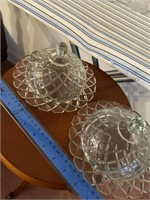 Vintage round butter dishes, candy dishes and