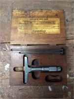 Lufkin Rule Co Micrometer depth gage in wood box