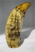 9" Horatio Nelson HMS Victory Carved Scrimshaw