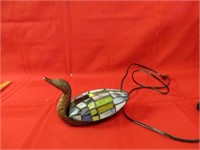 Leaded glass duck lamp.