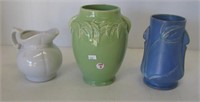 (3) Pottery items including Roseville #S83-7