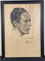 Original 1934 Charcoal Portrait By Tofert Wathen
