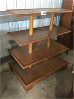 55 INCH 4 TIER WOOD SHELVING UNIT