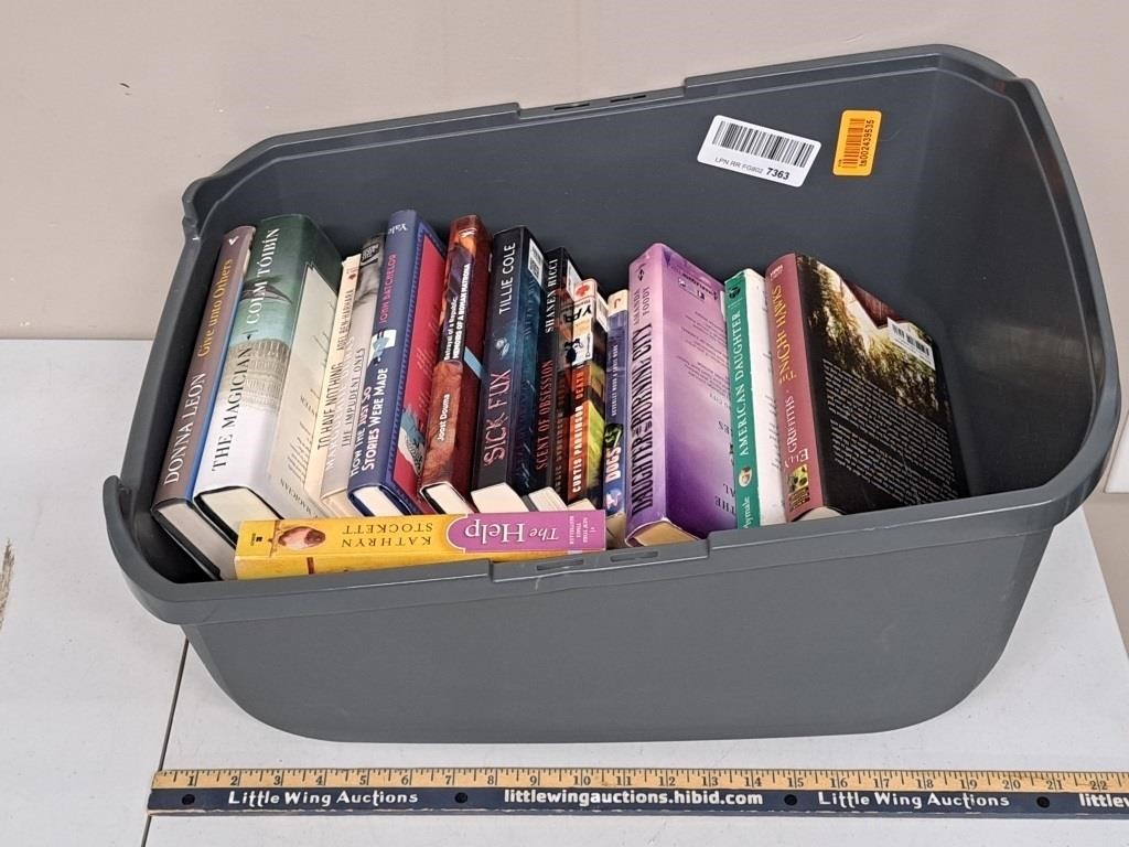 Plastic Tub of Fiction Books-New Books