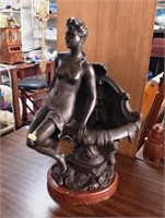 Art Nouveau French Lady in Bronze 28"h, 16"w