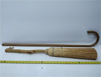 wooden broom and cane