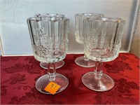 Set of 4 antique grape design goblets