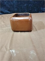 Brown Square McCoy dish approx 3 inches tall
