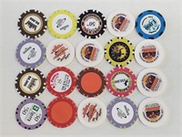 20 Large Baccarat Casino Chips