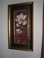 Gold framed Floral picture
