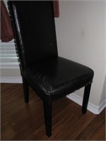 Black, faux leather chair