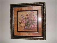 Black framed floral picture