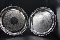 2 Silver Plate Serving Trays